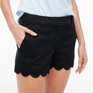 J. Crew Scallop Black Women’s Shorts, Size 6, Scalloped Short, 4” Inseam